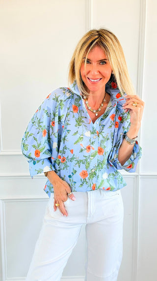 Petal Poise Button Down Top