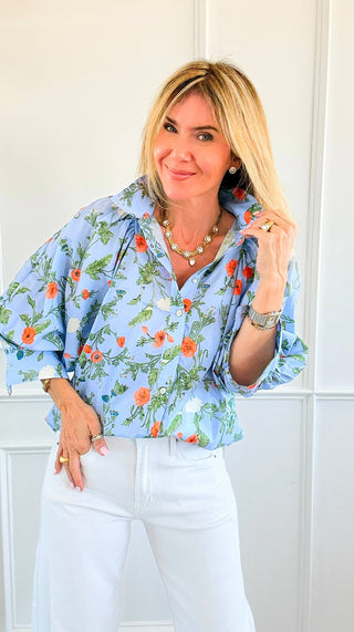 Petal Poise Button Down Top