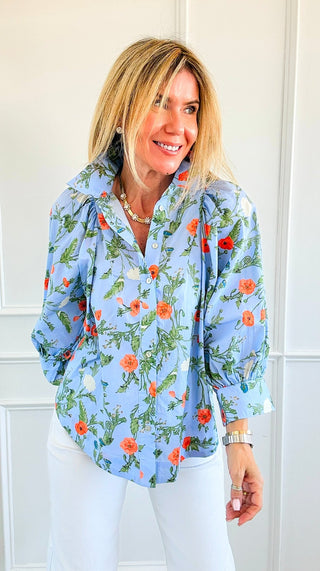 Petal Poise Button Down Top