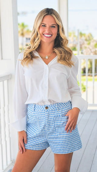 Picnic Days Await Shorts - Blue