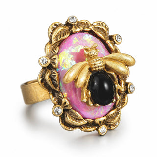 Pink Bee Oval Ring