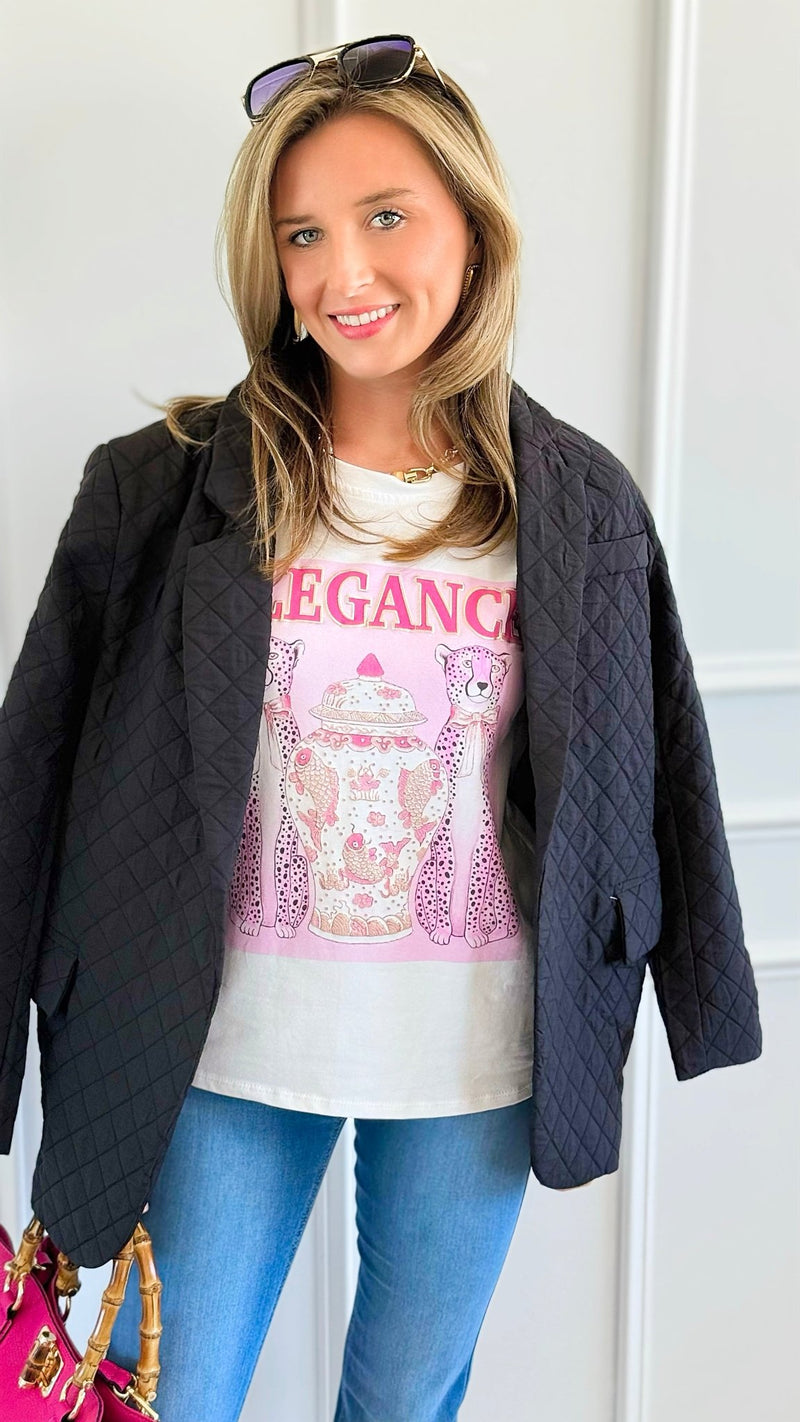 Pink Elegance Premium Italian T-Shirt-110 Short Sleeve Tops-Mitica & Co-Coastal Bloom Boutique, find the trendiest versions of the popular styles and looks Located in Indialantic, FL