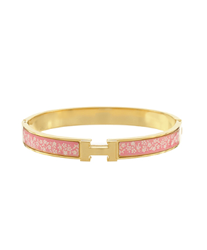Floral Snap Enamel Bracelet - Pink-230 Jewelry-GS JEWELRY-Coastal Bloom Boutique, find the trendiest versions of the popular styles and looks Located in Indialantic, FL