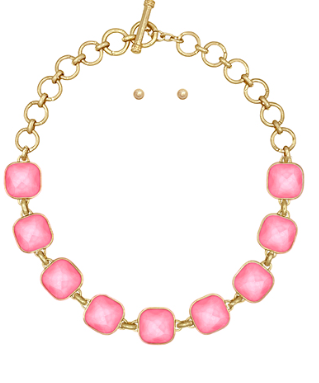 Dream Link Necklace - Pink-230 Jewelry-GS JEWELRY-Coastal Bloom Boutique, find the trendiest versions of the popular styles and looks Located in Indialantic, FL