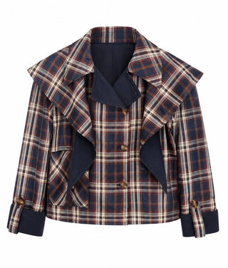 Plaid Cape Reversible Jacket