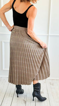 Plaid Perfection Pleated Italian Skirt-170 Bottoms-AZUL MONACO-Coastal Bloom Boutique, find the trendiest versions of the popular styles and looks Located in Indialantic, FL