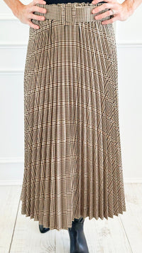 Plaid Perfection Pleated Italian Skirt-170 Bottoms-AZUL MONACO-Coastal Bloom Boutique, find the trendiest versions of the popular styles and looks Located in Indialantic, FL