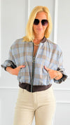 Plaid Zip- Up Italian Jacket-160 Jackets-AZUL MONACO-Coastal Bloom Boutique, find the trendiest versions of the popular styles and looks Located in Indialantic, FL
