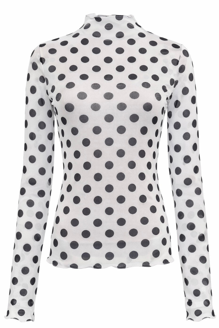 Playful Dot Whisper Long Sleeve Top - Ivory/Black