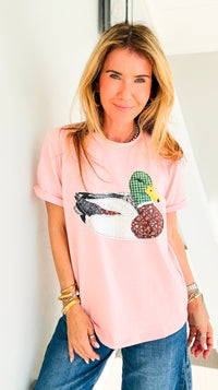 Playful Patchwork Duck Graphic Top