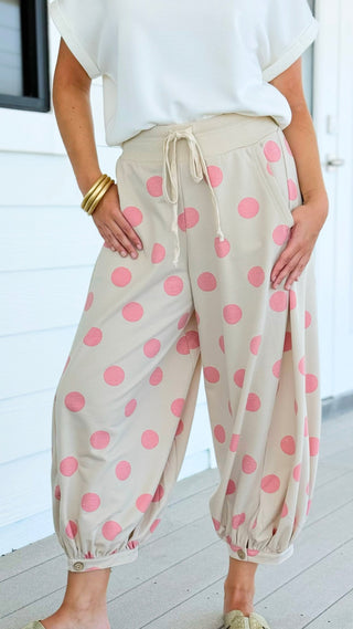 Playful Spot Pant - Pink Beige