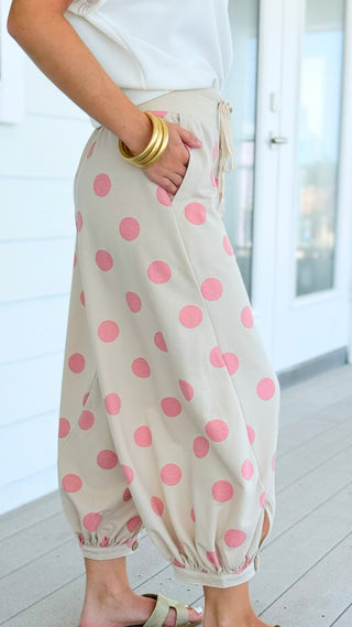 Playful Spot Pant - Pink Beige