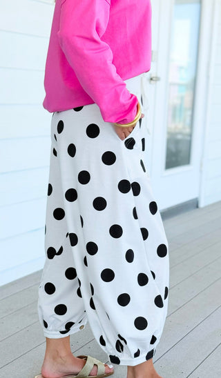 Playful Spot Pant - White Black