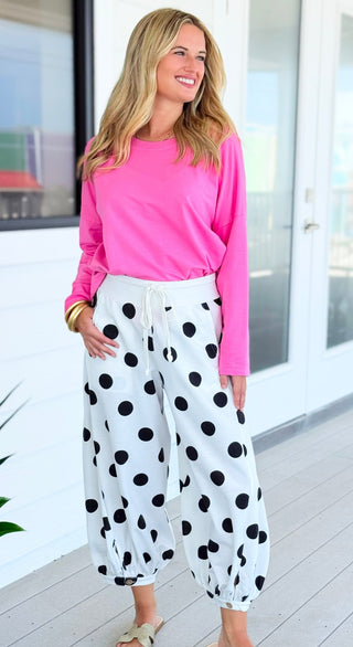 Playful Spot Pant - White Black
