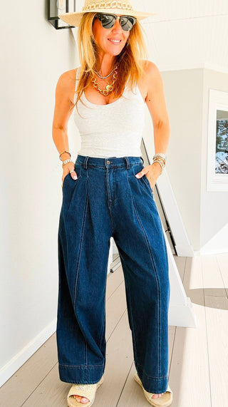 Pleated Wide Leg Pants