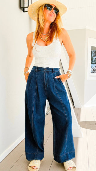 Pleated Wide Leg Pants