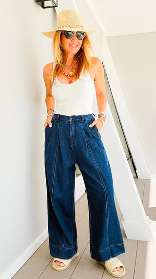Pleated Wide Leg Pants