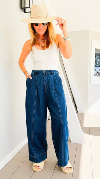Pleated Wide Leg Pants