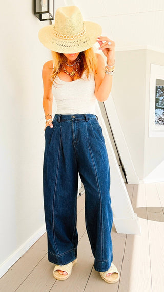 Pleated Wide Leg Pants