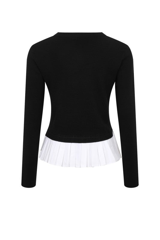 Plié Ruffle Edge Knit Top