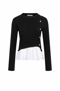 Plié Ruffle Edge Knit Top