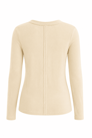 Plunge V Neck Long Sleeve Top - Butter