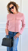 Polished Ease Cropped Jacket-160 Jackets-White Birch-Coastal Bloom Boutique, find the trendiest versions of the popular styles and looks Located in Indialantic, FL