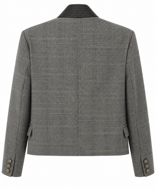 Polished Plaid Collar Italian Jacket