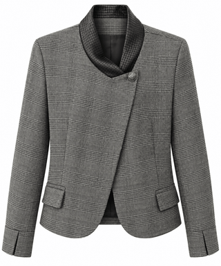 Polished Plaid Collar Italian Jacket