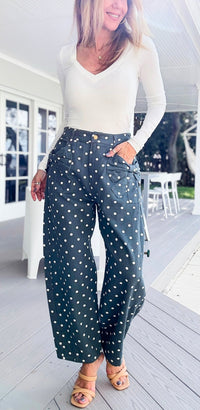 Polka Muse Bow Denim Pants-170 Bottoms-oddi-Coastal Bloom Boutique, find the trendiest versions of the popular styles and looks Located in Indialantic, FL