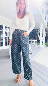 Polka Muse Bow Denim Pants-170 Bottoms-oddi-Coastal Bloom Boutique, find the trendiest versions of the popular styles and looks Located in Indialantic, FL