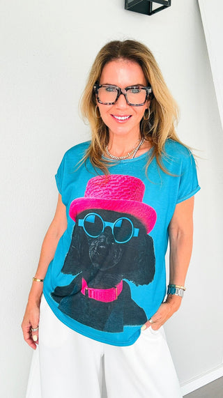 Poodle in Pink Italian Graphic Aria Top