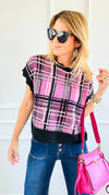 Pop of Plaid Sweater Top-100 Sleeveless Tops-entro-Coastal Bloom Boutique, find the trendiest versions of the popular styles and looks Located in Indialantic, FL