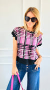 Pop of Plaid Sweater Top-100 Sleeveless Tops-entro-Coastal Bloom Boutique, find the trendiest versions of the popular styles and looks Located in Indialantic, FL
