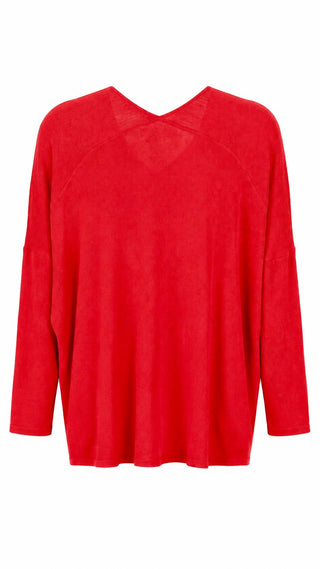 Poppy Oversized Tunic Sweater - Coral
