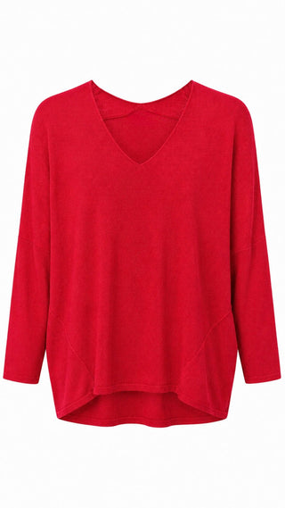 Poppy Oversized Tunic Sweater - Coral