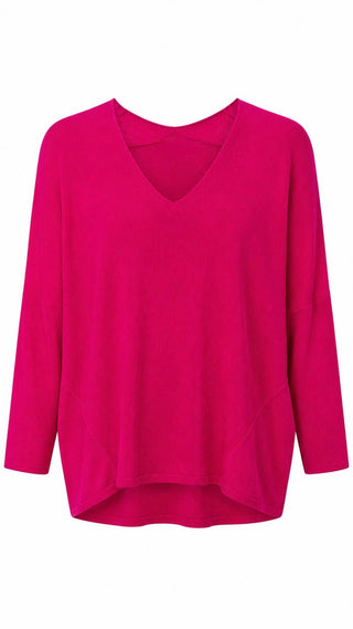 Poppy Oversized Tunic Sweater - Fuchsia
