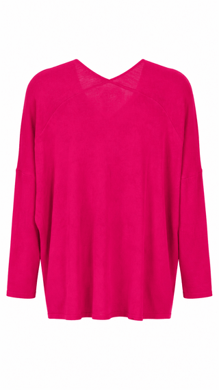 Poppy Oversized Tunic Sweater - Fuchsia