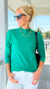 Portside Mock Neck Sweater - H. K Green-140 Sweaters-Zenana-Coastal Bloom Boutique, find the trendiest versions of the popular styles and looks Located in Indialantic, FL