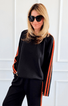 Power Italian Sweater - Black/Neon Orange-140 Sweaters-AMIRA-Coastal Bloom Boutique, find the trendiest versions of the popular styles and looks Located in Indialantic, FL