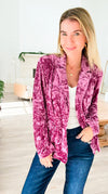 Power Move Velvet Blazer - Berry-160 Jackets-mystree-Coastal Bloom Boutique, find the trendiest versions of the popular styles and looks Located in Indialantic, FL