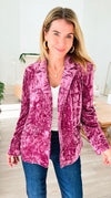 Power Move Velvet Blazer - Berry-160 Jackets-mystree-Coastal Bloom Boutique, find the trendiest versions of the popular styles and looks Located in Indialantic, FL