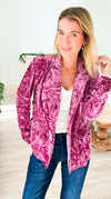 Power Move Velvet Blazer - Berry-160 Jackets-mystree-Coastal Bloom Boutique, find the trendiest versions of the popular styles and looks Located in Indialantic, FL
