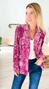 Power Move Velvet Blazer - Berry-160 Jackets-mystree-Coastal Bloom Boutique, find the trendiest versions of the popular styles and looks Located in Indialantic, FL