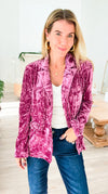 Power Move Velvet Blazer - Berry-160 Jackets-mystree-Coastal Bloom Boutique, find the trendiest versions of the popular styles and looks Located in Indialantic, FL