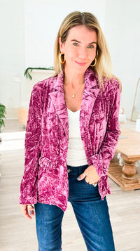 Power Move Velvet Blazer - Berry-160 Jackets-mystree-Coastal Bloom Boutique, find the trendiest versions of the popular styles and looks Located in Indialantic, FL