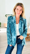 Power Move Velvet Blazer - Seafoam-160 Jackets-mystree-Coastal Bloom Boutique, find the trendiest versions of the popular styles and looks Located in Indialantic, FL