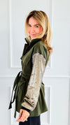 Power & Shine Utility Italian Jacket-160 Jackets-STAR SRL-Coastal Bloom Boutique, find the trendiest versions of the popular styles and looks Located in Indialantic, FL