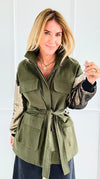 Power & Shine Utility Italian Jacket-160 Jackets-STAR SRL-Coastal Bloom Boutique, find the trendiest versions of the popular styles and looks Located in Indialantic, FL