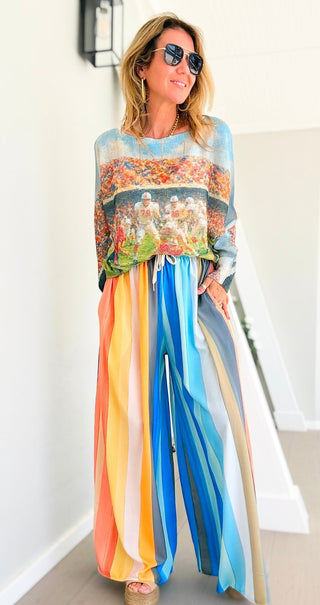 Pre Auth - Seaside Stripe Kapri Italian Pants
